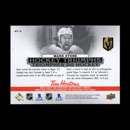 2022-23 UD Tim Hortons MARK STONE #HT-4 Hockey Triumphs