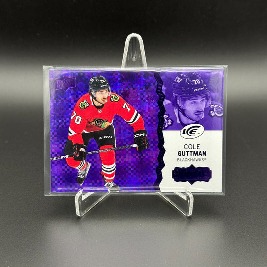 2023-24 UD Ice COLE GUTTMAN #123 Purple Rookie RC - Chicago Blackhawks