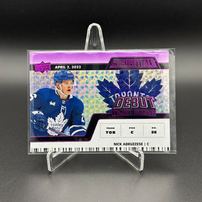 2022-23 UD Credentials NICK ABRUZZESE #146 Debut Ticket Access Purple 6/10