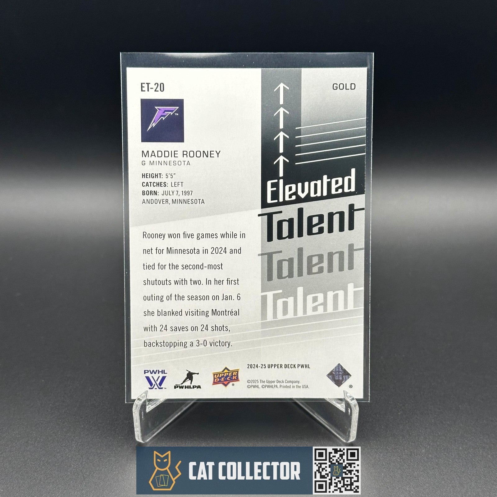 2024-25 UD PWHL MADDIE ROONEY #ET-20 Elevated Talent Gold /299 - Minnesota Frost