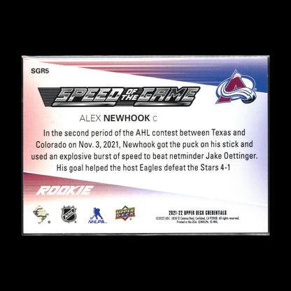 2021-22 UD Credentials ALEX NEWHOOK #SGR5 Speed of the Game RC