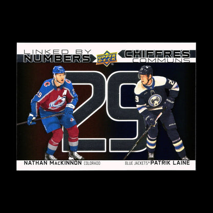 2023-24 UD Tim Hortons NATHAN MacKINNON & PATRIK LAINE #LN-10 Linked By Numbers