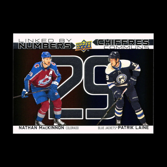 2023-24 UD Tim Hortons NATHAN MacKINNON & PATRIK LAINE #LN-10 Linked By Numbers