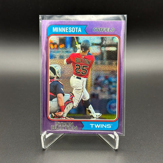2023 Topps Heritage BYRON BUXTON #15 Chrome Purple Refractor - Minnesota Twins
