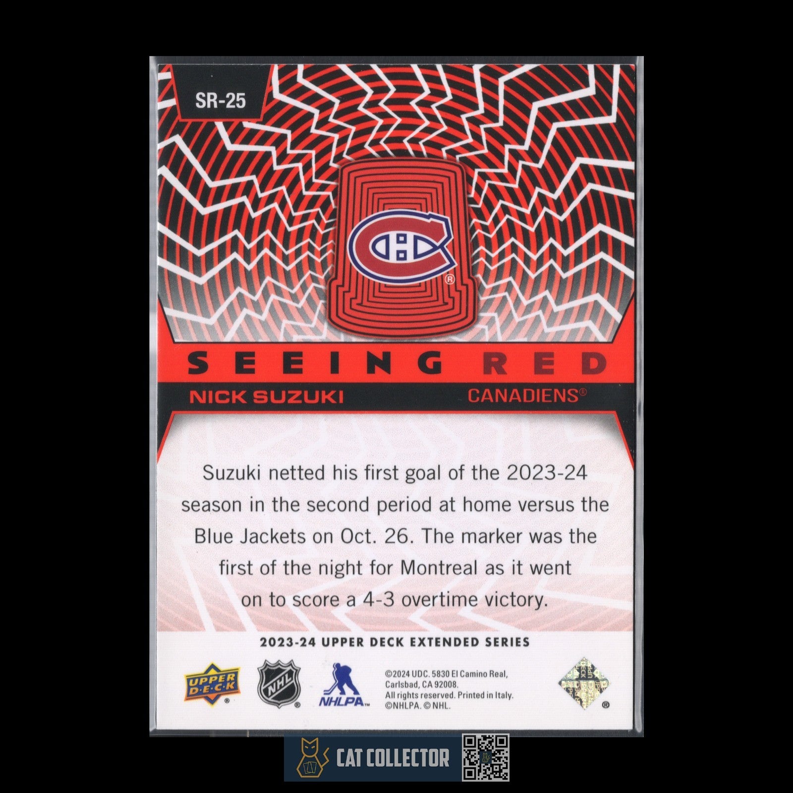 2023-24 UD Extended series NICK SUZUKI #SR-25 Seeing Red Gold foil