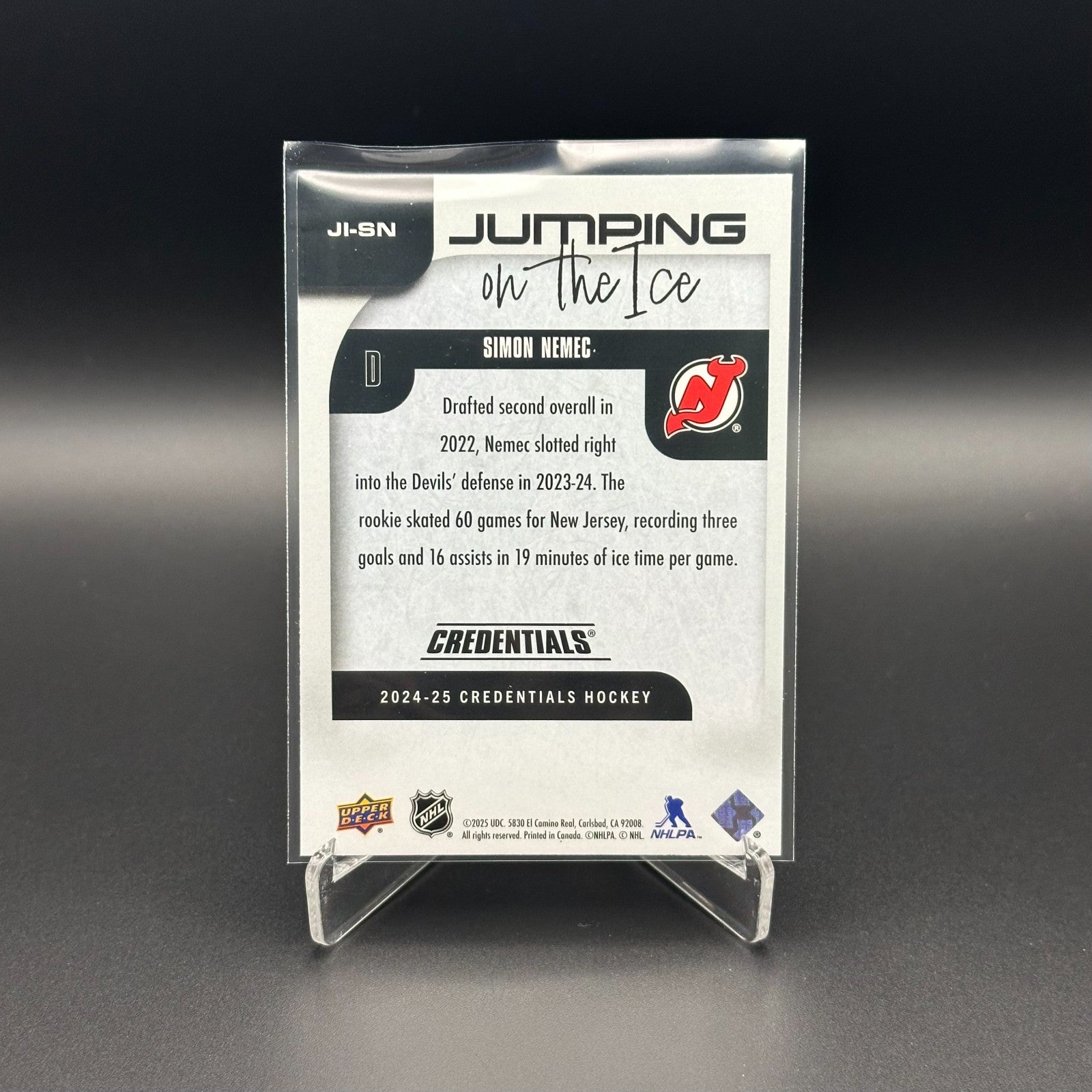 2024-25 UD Credentials SIMON NEMEC #JI-SN Jumping on the ice - New Jersey Devils