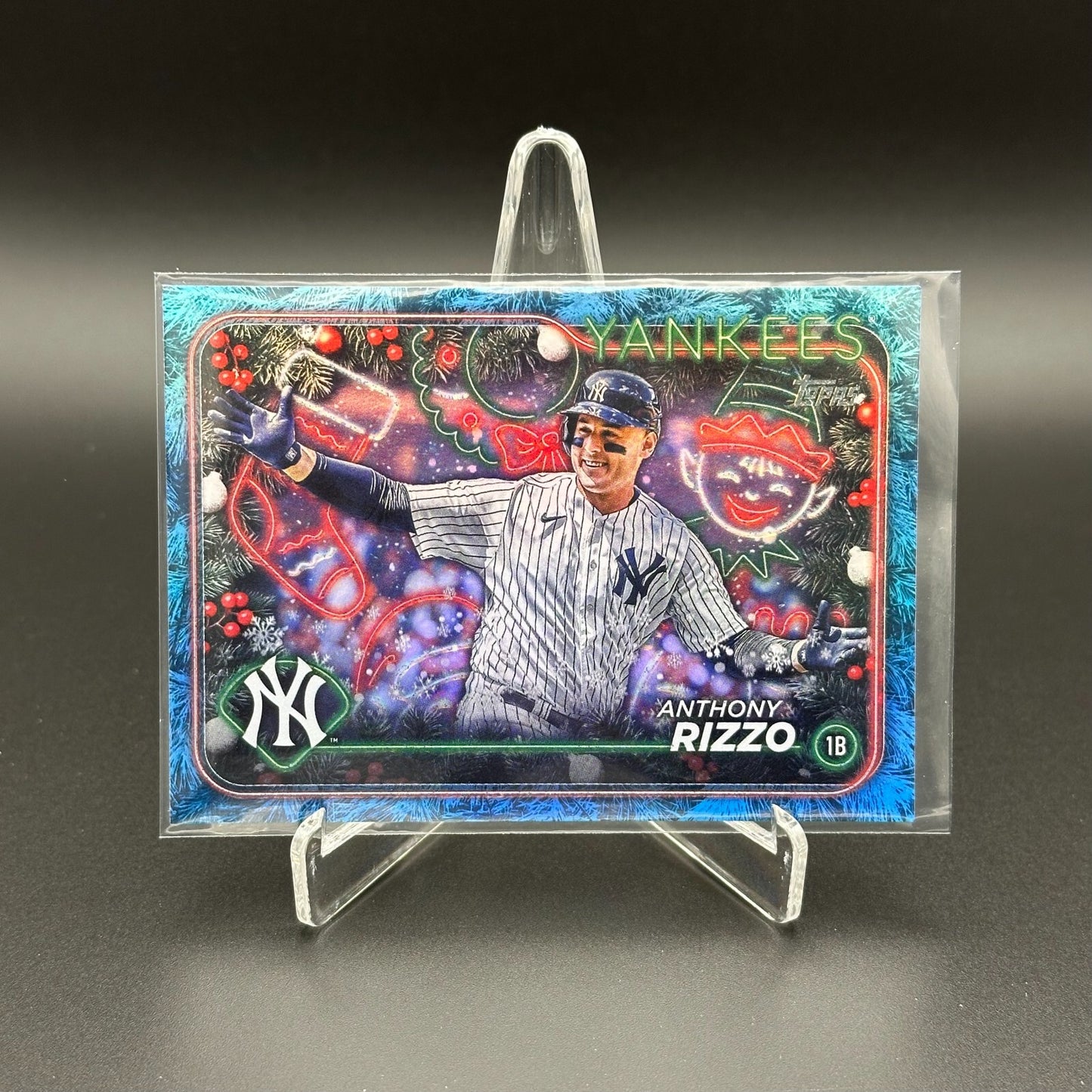 2024 Topps Holiday ANTHONY RIZZO #H28 Blue Metallic Holiday Tree