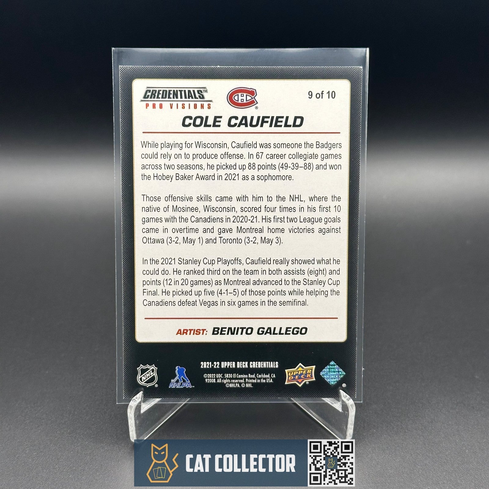 2021-22 UD Credentials COLE CAUFIELD #9 of 10 Fleer Pro Visions SSP Rookie RC