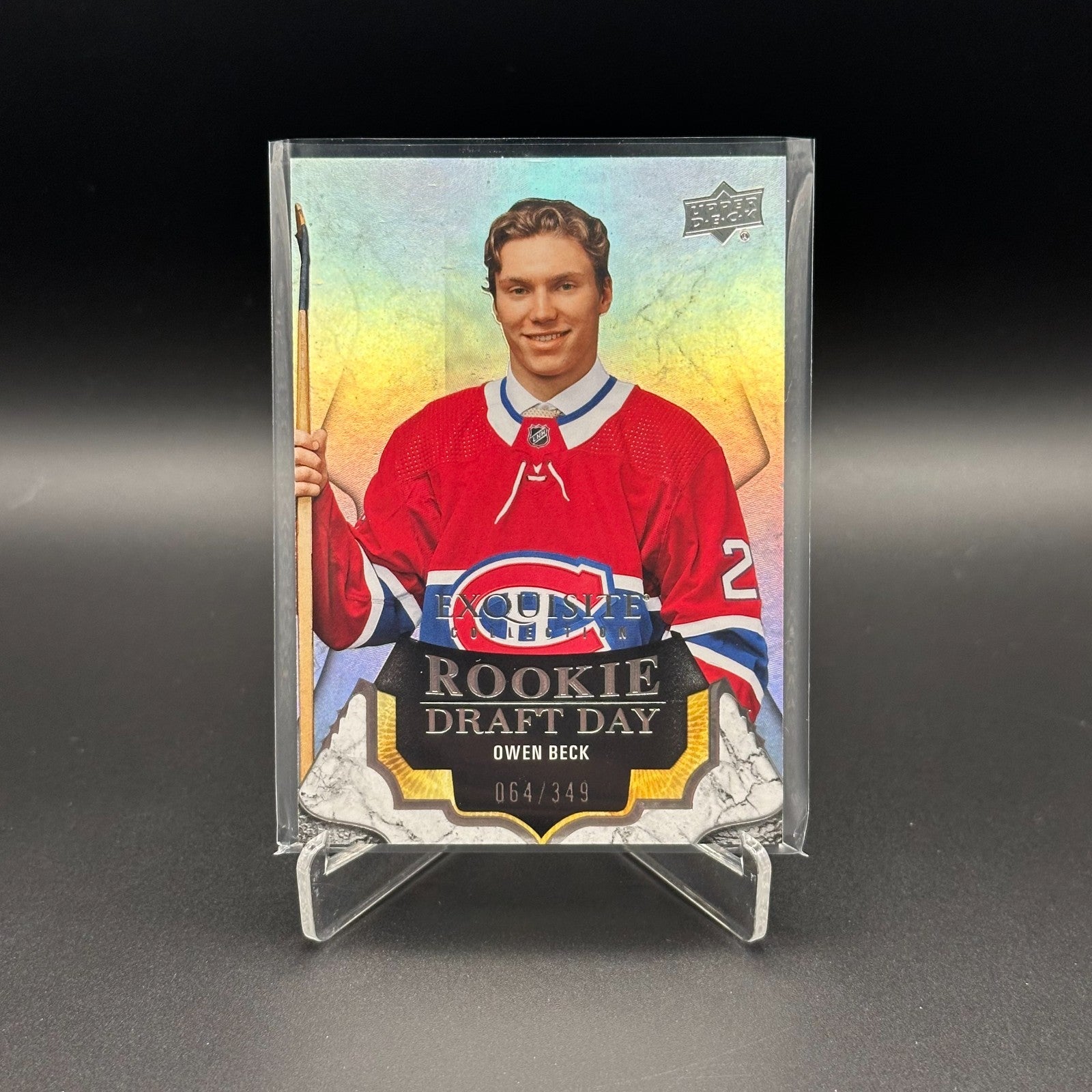 2023-24 UD Exquisite Collection OWEN BECK #RDD-OB Rookie Draft Day /349