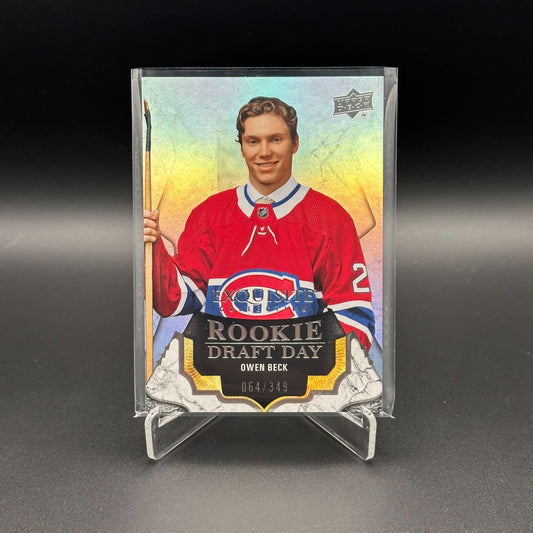 2023-24 UD Exquisite Collection OWEN BECK #RDD-OB Rookie Draft Day /349
