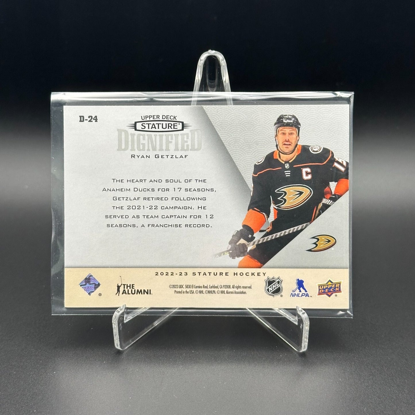 2022-23 Upper Deck Stature RYAN GETZLAF #D-24 Dignified - Anaheim Ducks