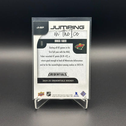 2024-25 UD Credentials BROCK FABER #JI-BF Jumping on the ice - Minnesota Wild