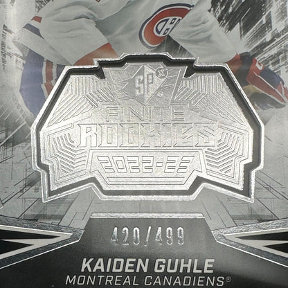 2022-23 UD SPx KAIDEN GUHLE #F-30 Finite Rookies Silver RC /499