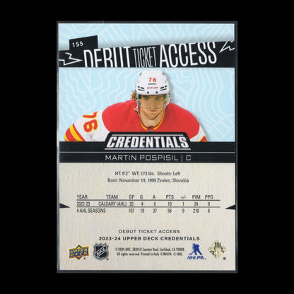 2023-24 UD Credentials MARTIN POSPISIL #155 Debut Ticket Access 688/999 RC