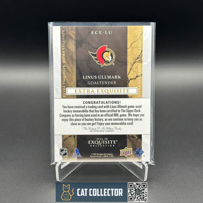 2025-26 UD Exquisite Collection LINUS ULLMARK #ECE-LU Extra Exquisite /99 Jersey