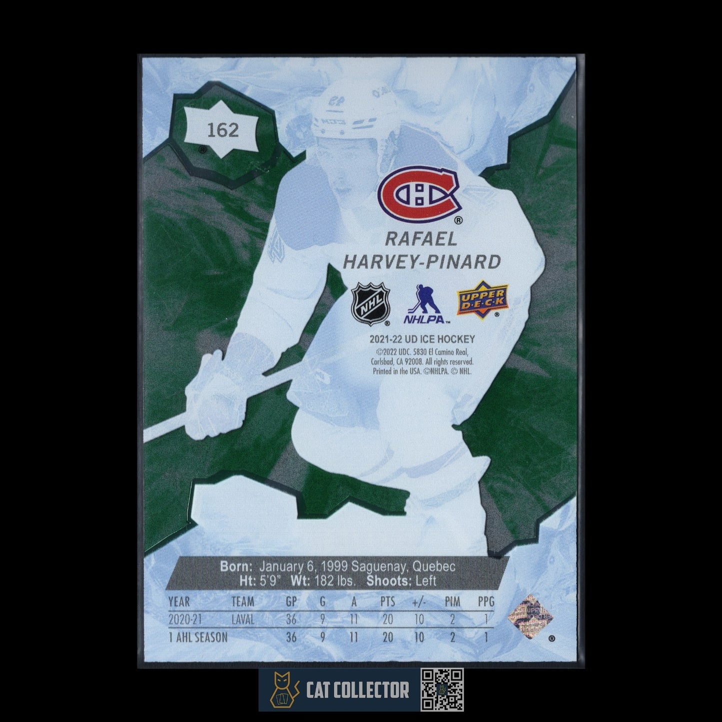 2021-22 UD Ice RAFAEL HARVEY-PINARD #162 Ice Premieres Green Parallel RC /799