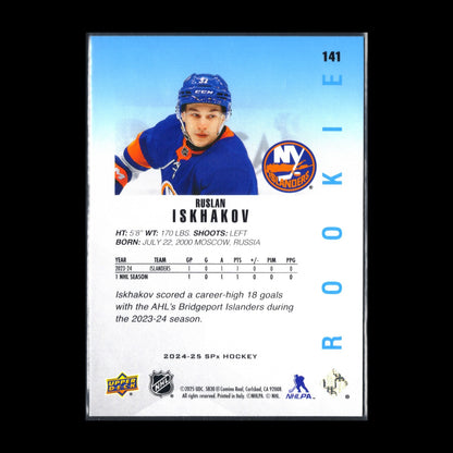 2024-25 Upper Deck SPx RUSLAN ISKHAKOV #141 Rookie RC - New York Islanders
