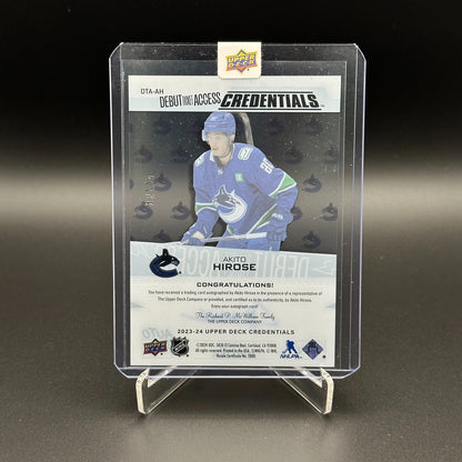 2023-24 UD Credentials AKITO HIROSE #DTA-AH Debut Ticket Access Acetate /99