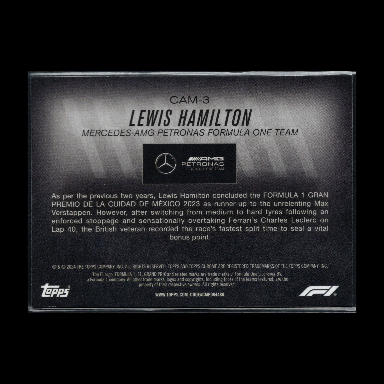 2024 Topps Chrome Formula 1 LEWIS HAMILTON #CAM-3 Camber