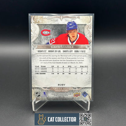 2024-25 UD Artifacts KAIDEN GUHLE #75 Ruby 243/499 - Montreal Canadiens