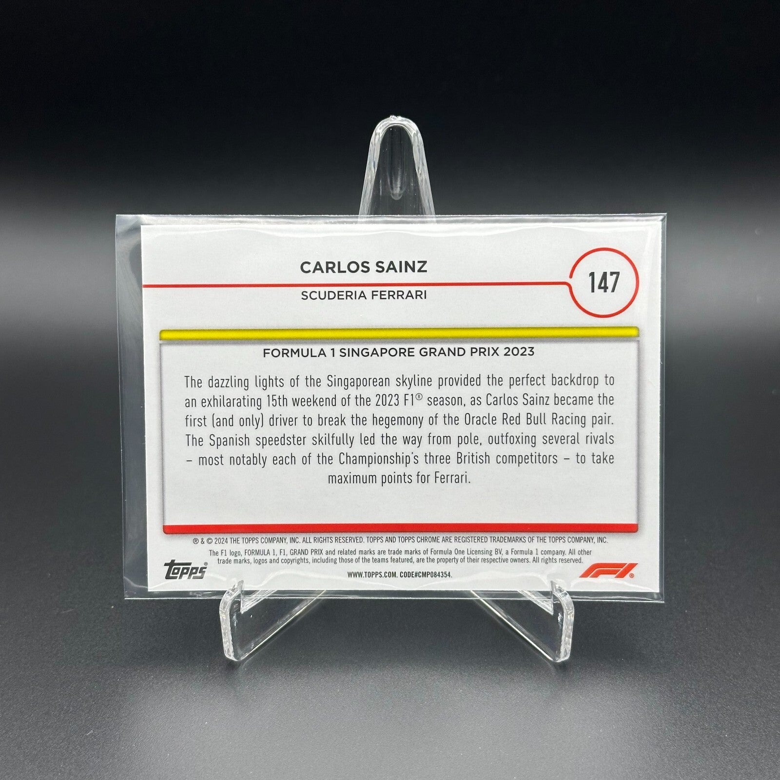 2024 Topps Chrome Formula 1 CARLOS SAINZ #147 Grand Prix Winner