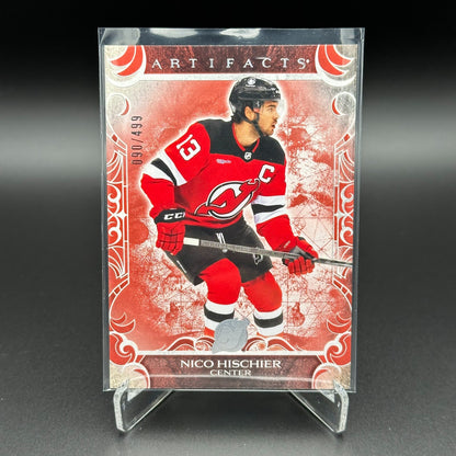 2024-25 UD Artifacts NICO HISCHIER #77 Ruby /499 - New Jersey Devils