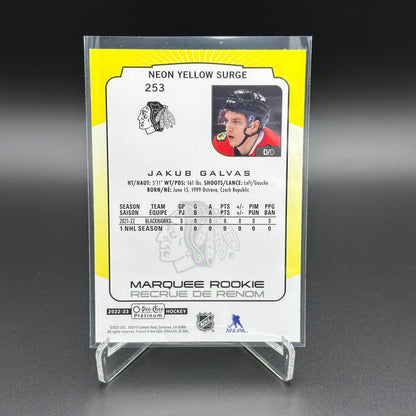 2022-23 O-Pee-Chee Platinum JAKUB GALVAS #253 Neon Yellow Surge RC