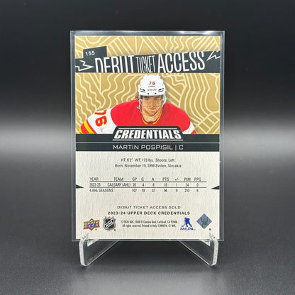 2023-24 UD Credentials MARTIN POSPISIL #155 Debut Ticket Access Gold 3/5 RC