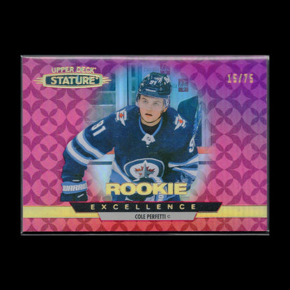 2021-22 UD Stature COLE PERFETTI #RE-36 Rookie Excellence Red /75