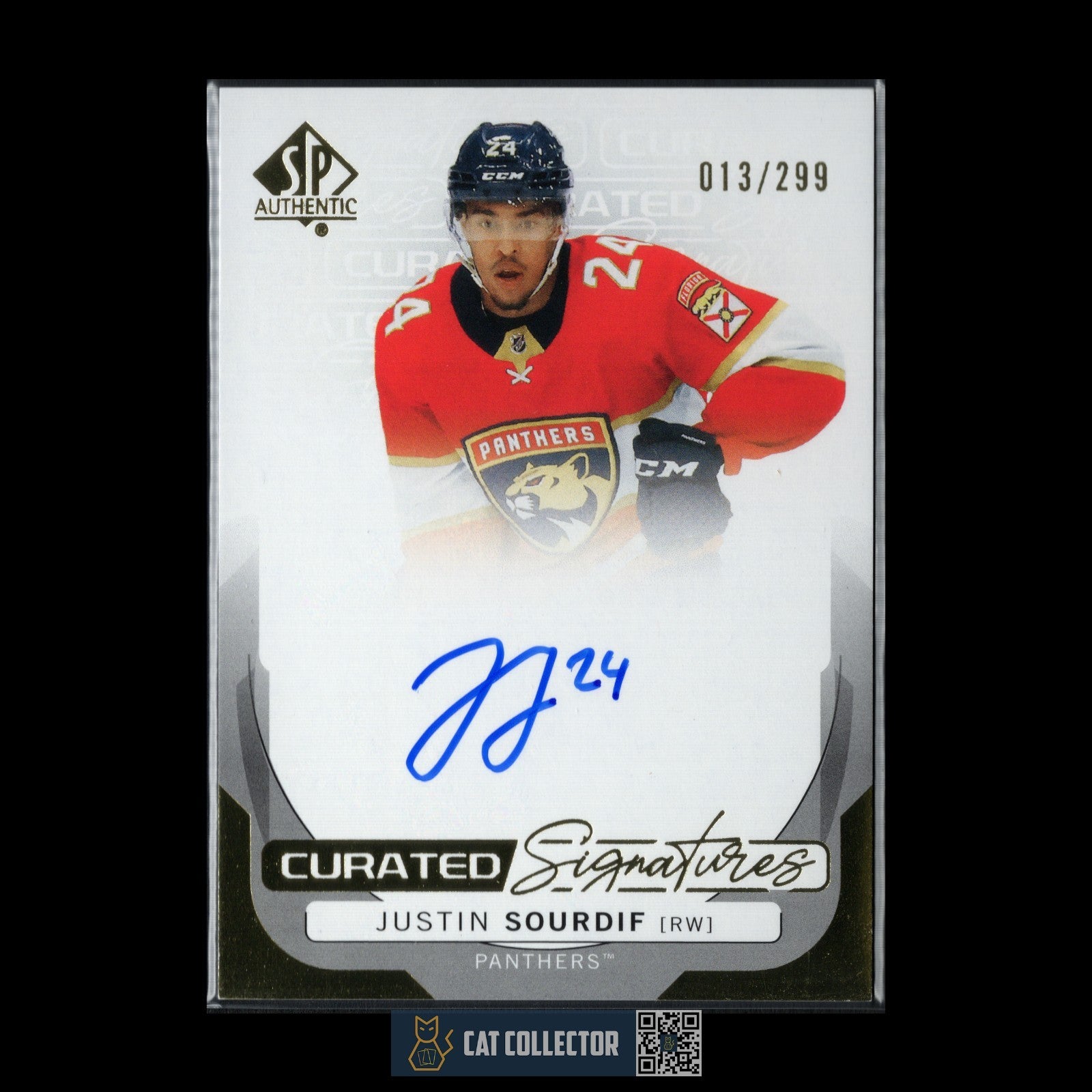2024-25 UD SP Authentic JUSTIN SOURDIF #SPC-JS Curated Signatures /299 AUTO
