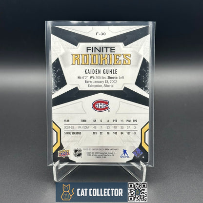 2022-23 UD SPx KAIDEN GUHLE #F-30 Finite Rookies Silver RC /499