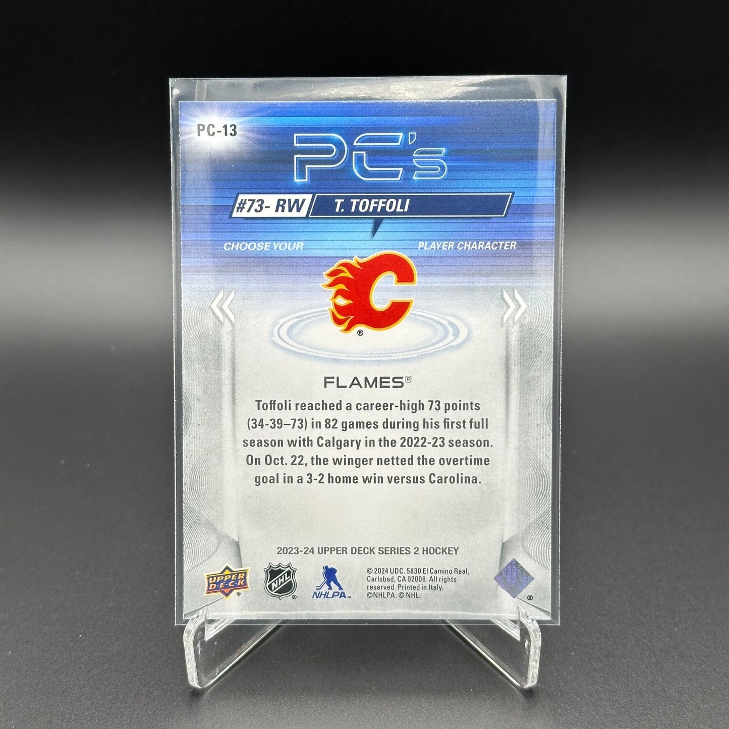 2023-24 UD Series 2 TYLER TOFFOLI #PC-13 PC's Sparkle - Calgary Flames