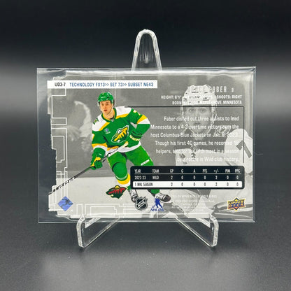 2023-24 UD Extended series BROCK FABER #UD3-7 Die-Cut - Minnesota Wild