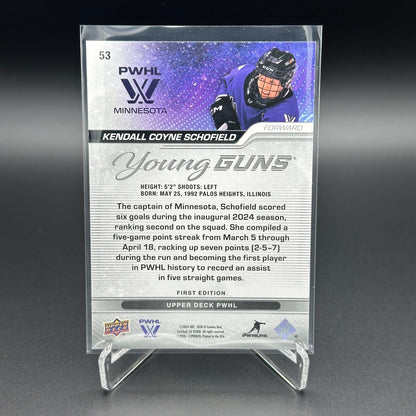 2024-25 UD PWHL KENDALL COYNE SCHOFIELD #53 Young Guns Outburst RC 1st EDITION!