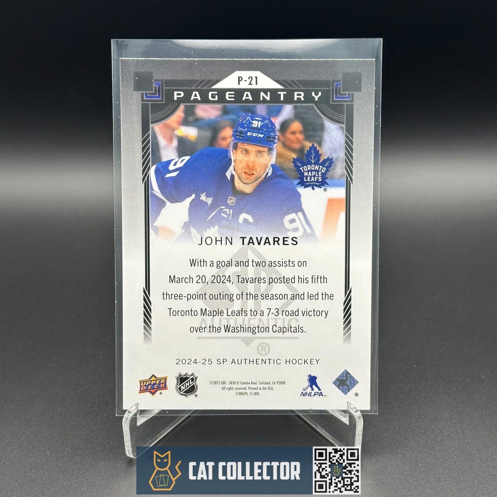 2014-25 UD SP Authentic JOHN TAVARES #P-21 Pageantry