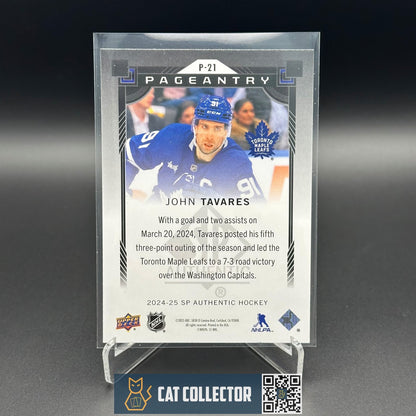 2014-25 UD SP Authentic JOHN TAVARES #P-21 Pageantry