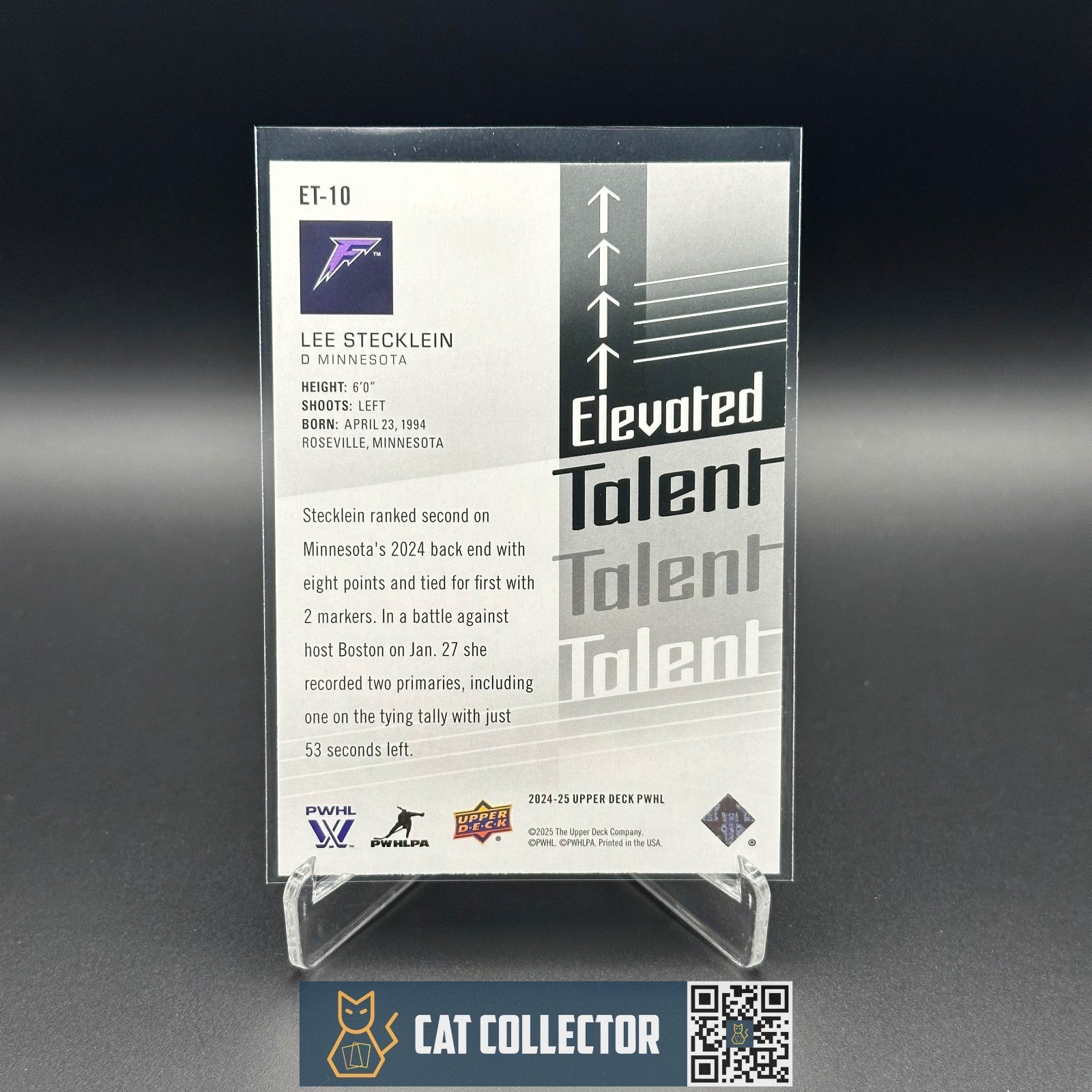 2024-25 UD PWHL LEE STECKLEIN #ET-10 Elevated Talent - Minnesota Frost