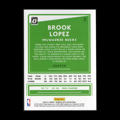 2020-21 Panini Donruss Optic BROOK LOPEZ #31