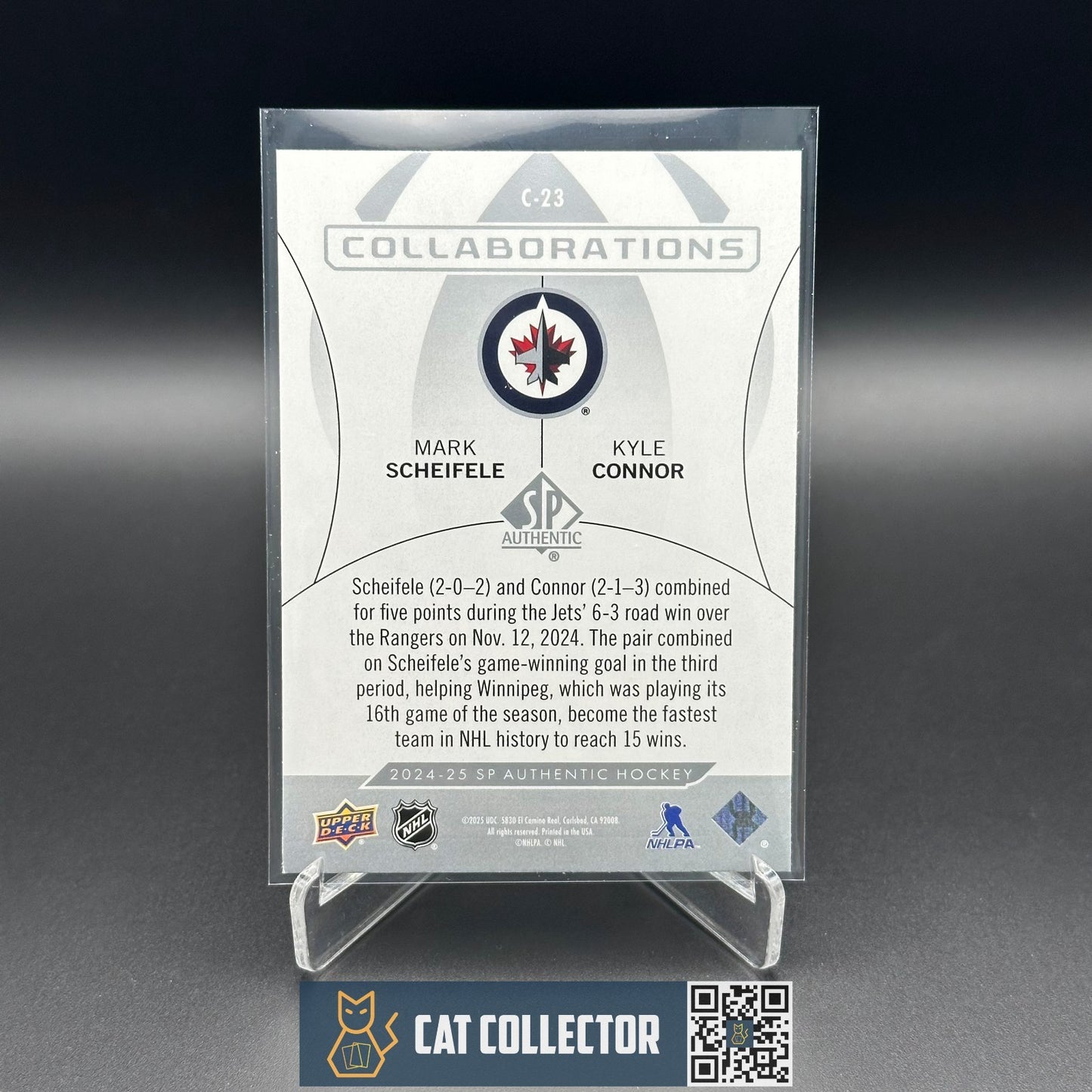 2024-25 UD SP Authentic MARK SCHEIFELE / KYLE CONNOR #C-23 Collaborations