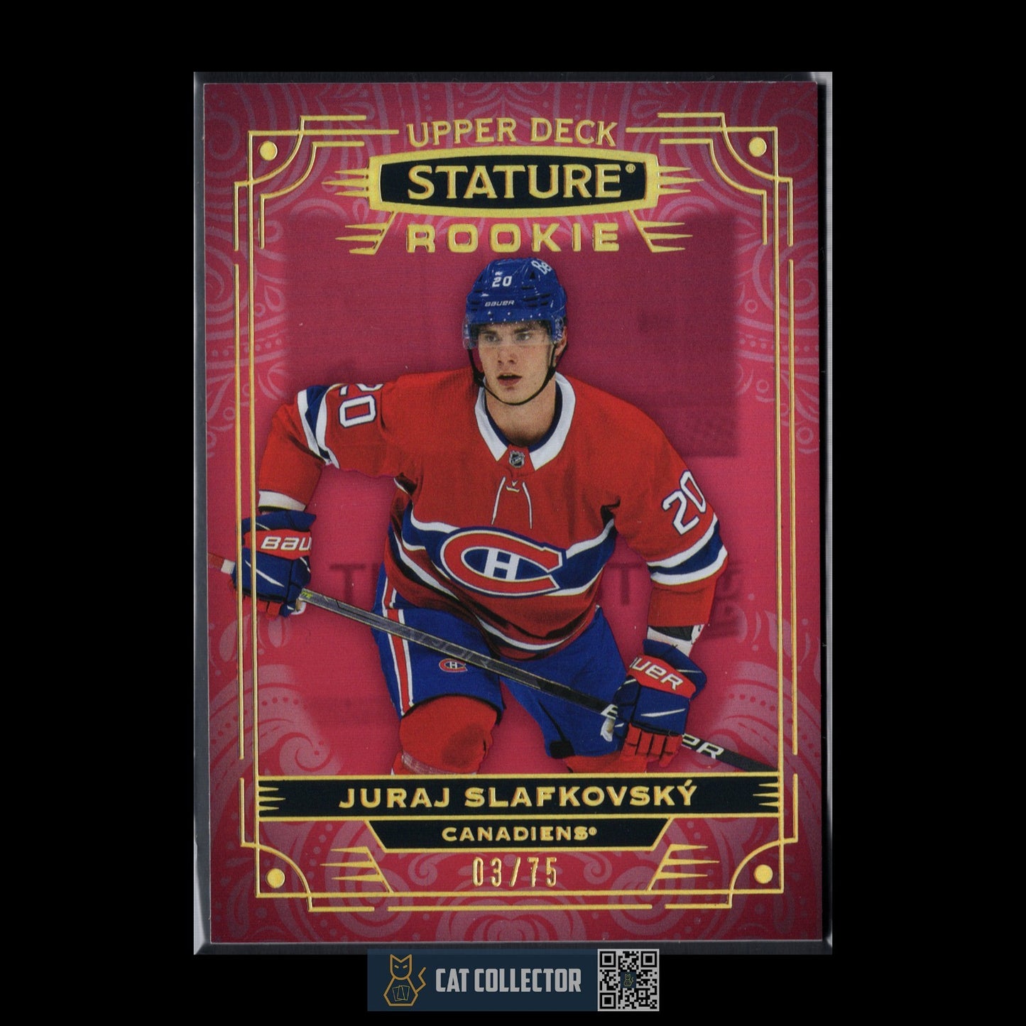 2022-23 UD Stature JURAJ SLAFKOVSKY #105 Red Rookie RC /75 - Montreal Canadiens
