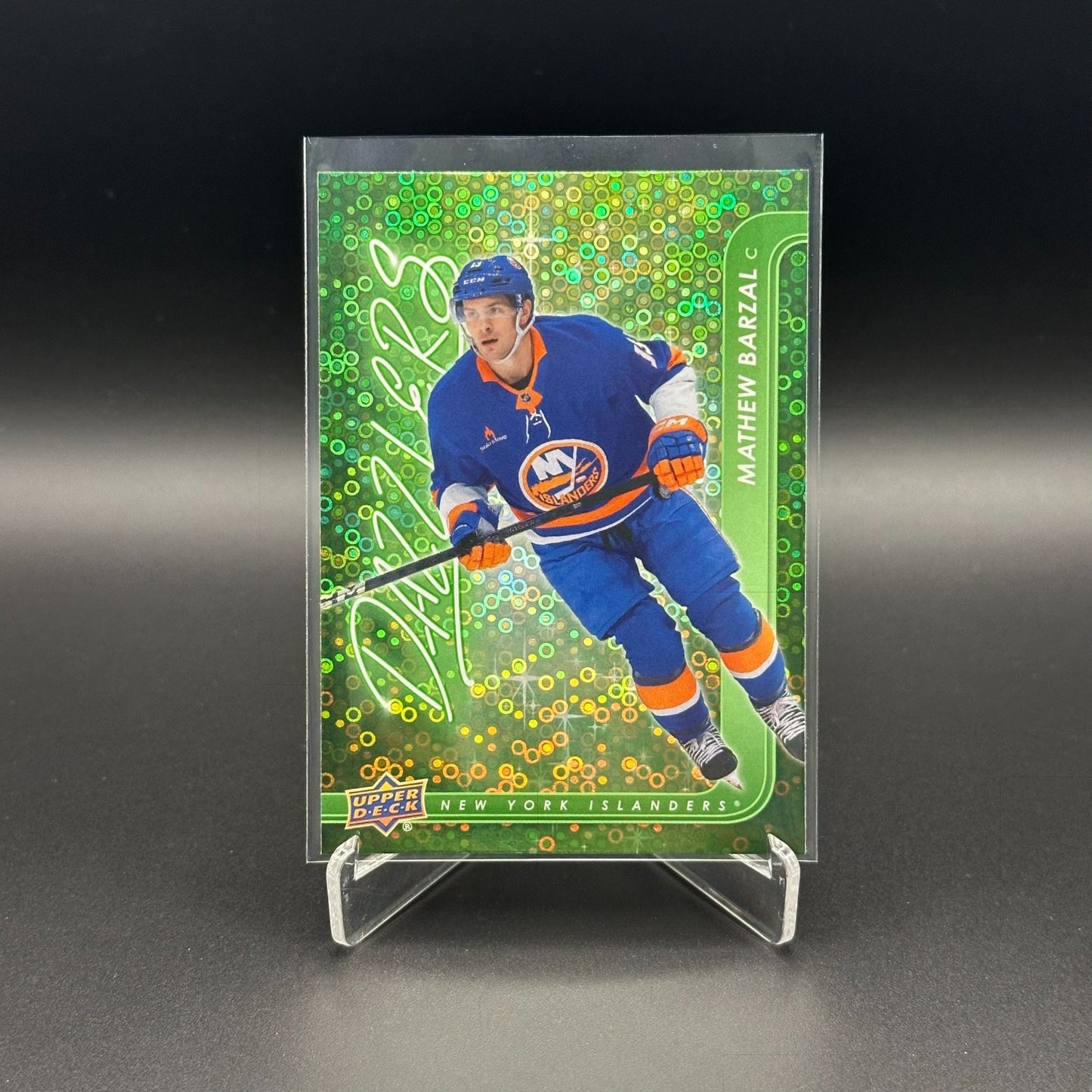 2024-25 UD Extended series MATHEW BARZAL #DZ-113 Dazzlers Green - NY Islanders