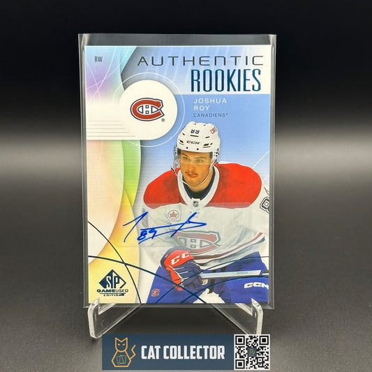 2024-25 UD SP Game Used JOSHUA ROY #248 Blue AUTO Rookie RC