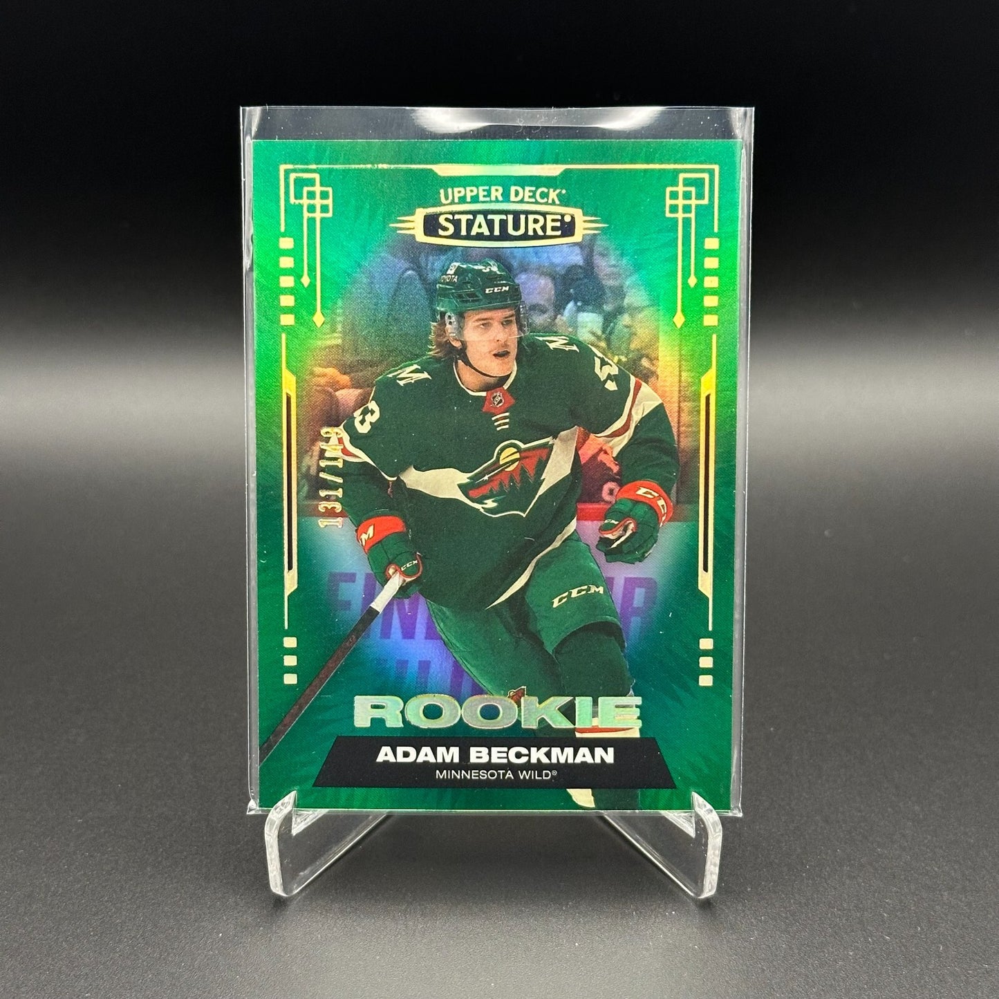 2022-23 UD Stature ADAM BECKMAN #199 Rookie RC - Minnesota Wild