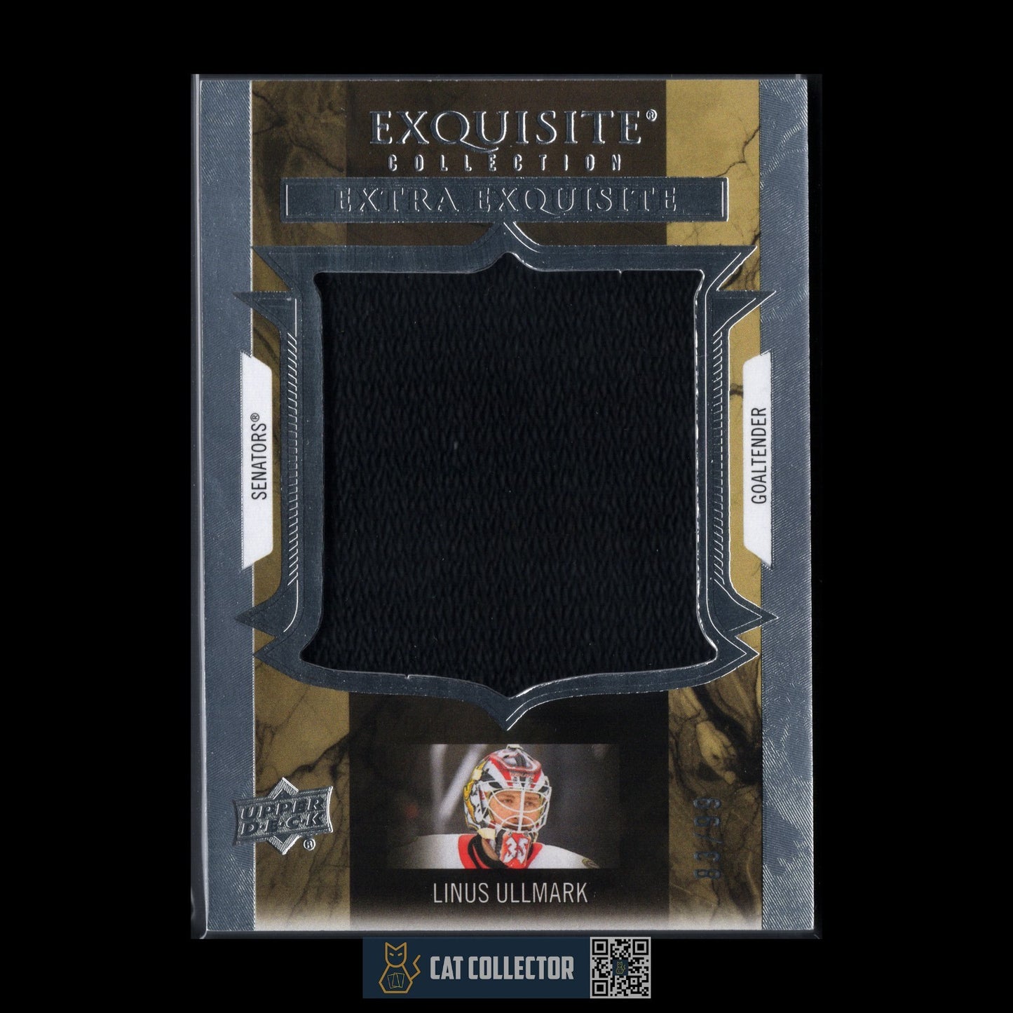 2025-26 UD Exquisite Collection LINUS ULLMARK #ECE-LU Extra Exquisite /99 Jersey