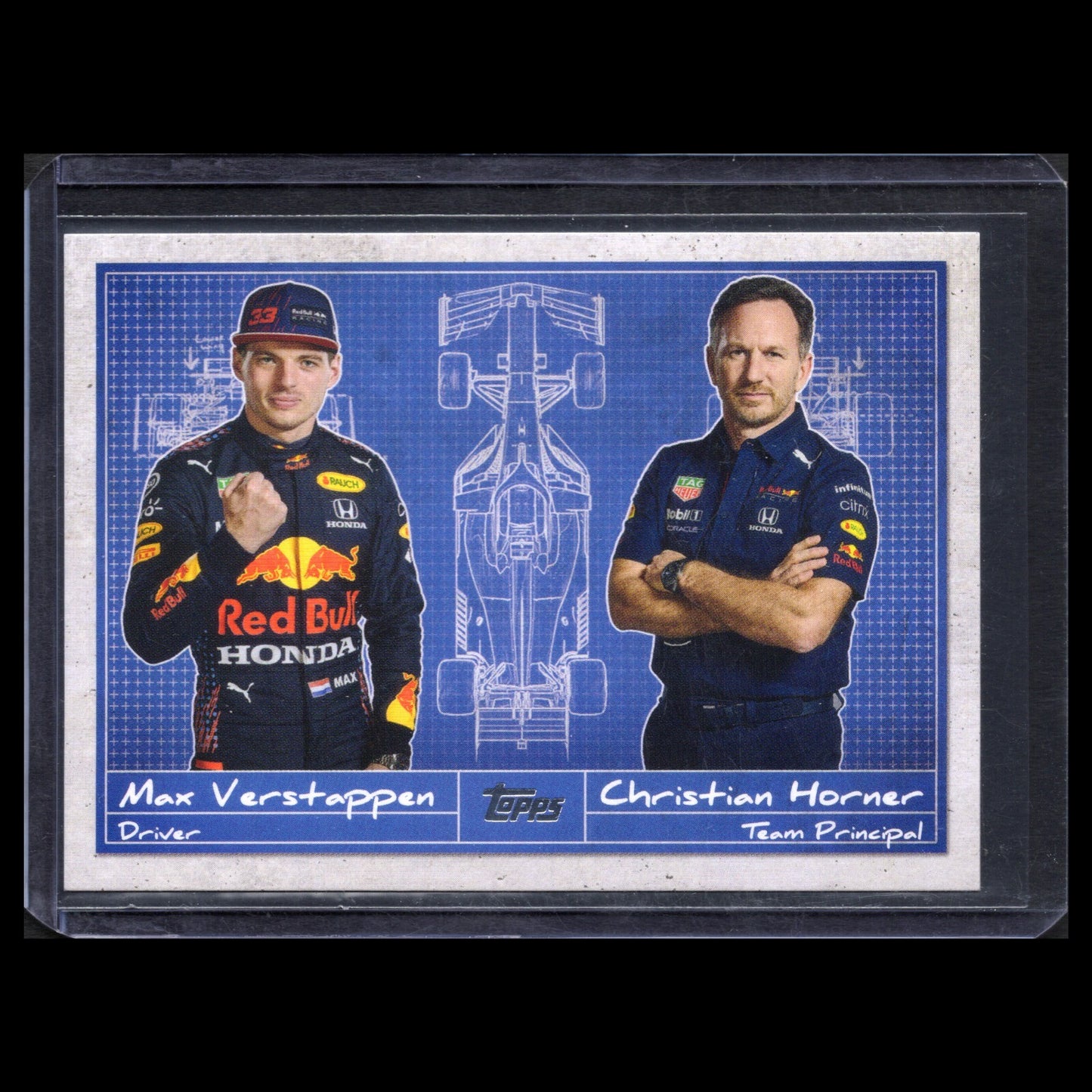 2021 Topps Formula 1 MAX VERSTAPPEN & CHRISTIAN HORNER #D-4 Debrief Red Bull