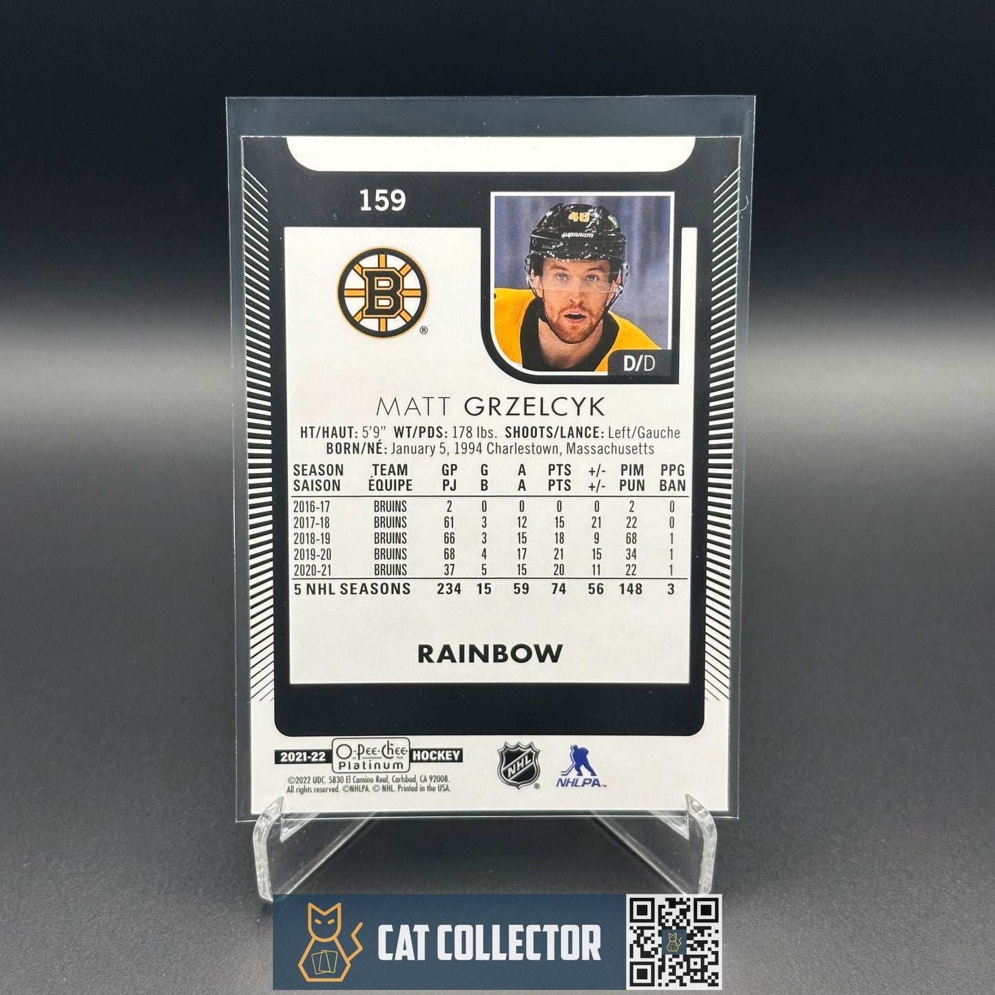 2021-22 O-Pee-Chee Platinum MATT GRZELCYK #159 Rainbow