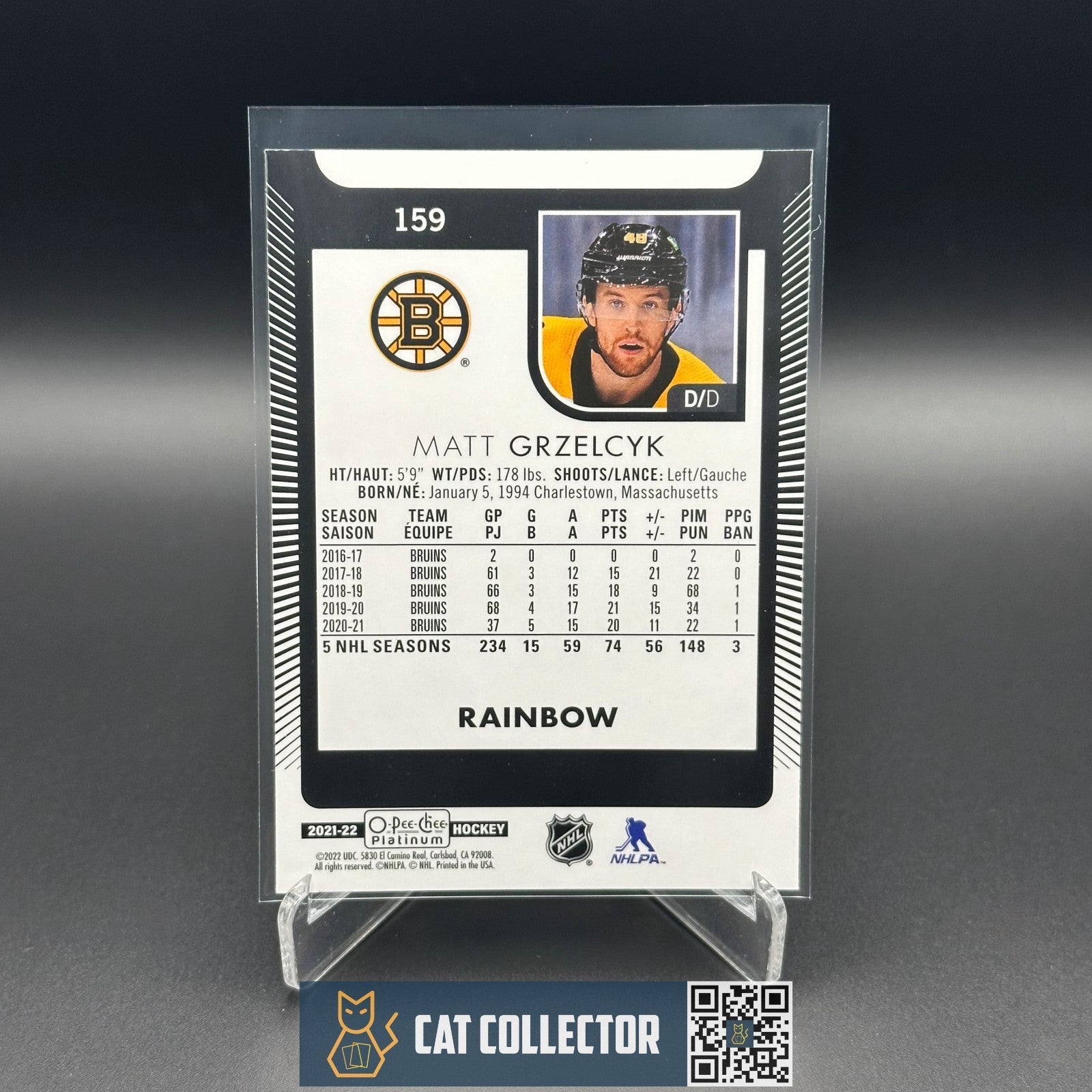 2021-22 O-Pee-Chee Platinum MATT GRZELCYK #159 Rainbow