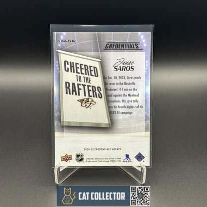 2024-25 UD Credentials JUUSE SAROS #CR-SA Cheered to the Rafters