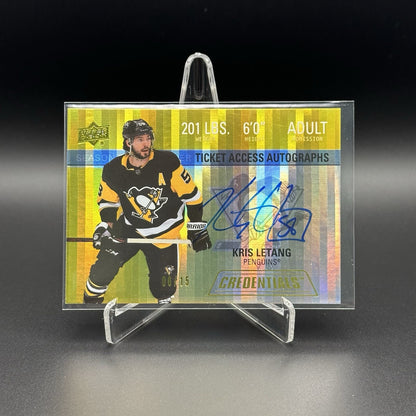 2021-22 UD Credentials KRIS LETANG #RTAA-KL Ticket Access Autographs /15