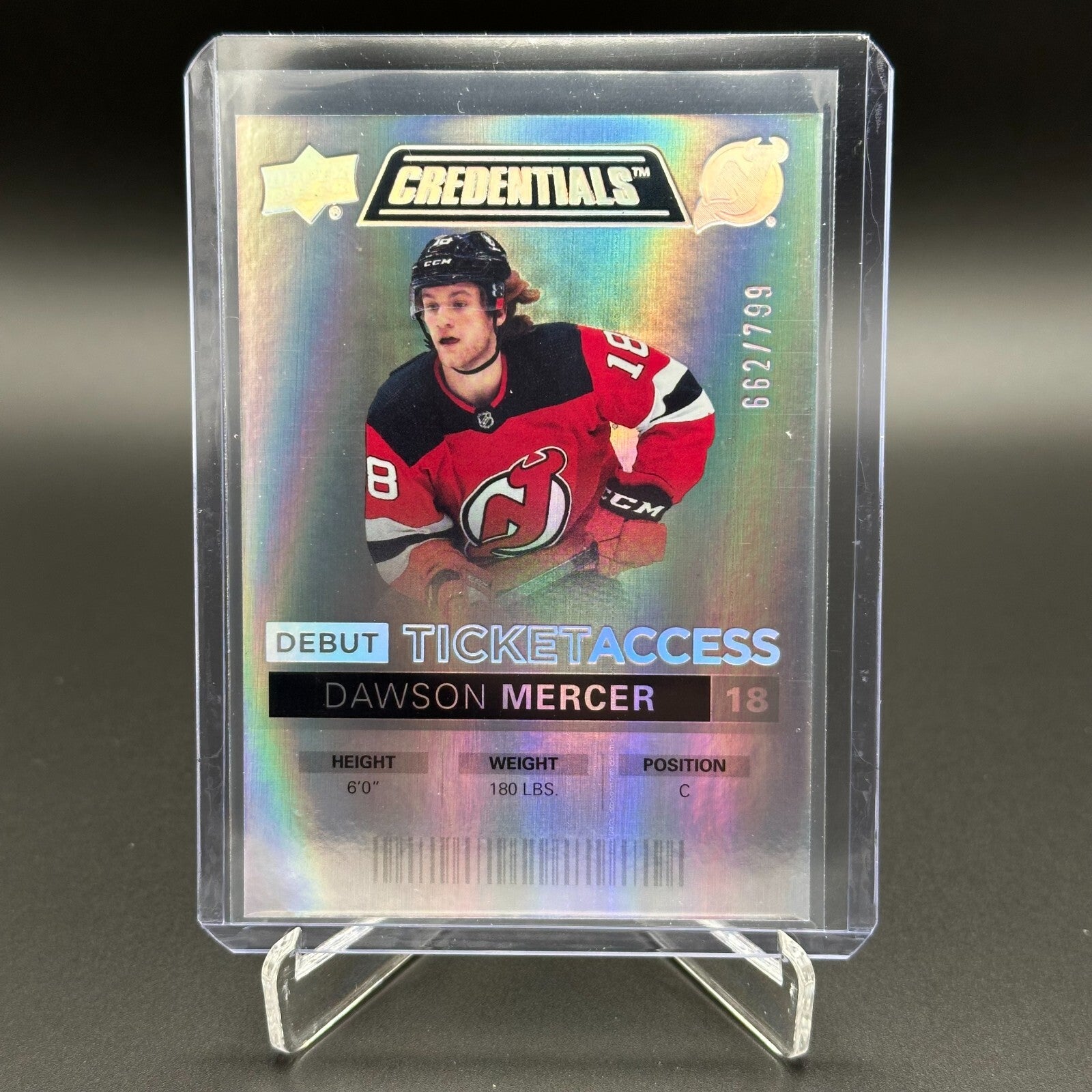 2021-22 UD Credentials DAWSON MERCER #128 Debut Ticket Access RC 662/799